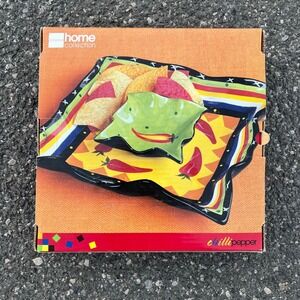 JCPenney Home Collection Chili Pepper 2 Piece Square Chip N Dip Set Southwestern